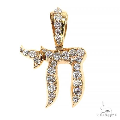 Small Jewish Chai Diamond Pendant 68738