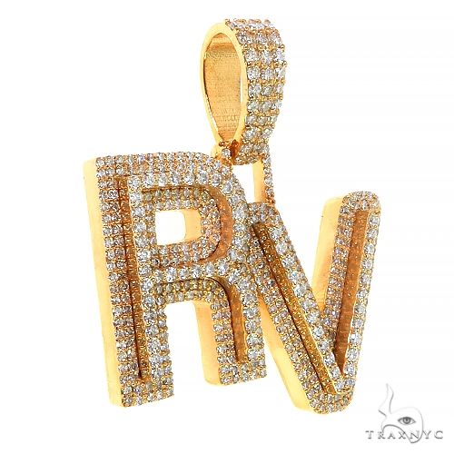 'RV' Initial Diamond Pendant 68753