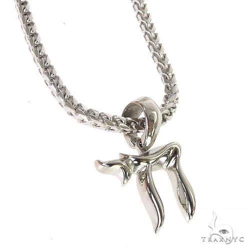 .925 Silver Small Jewish Chai Pendant Set 68765