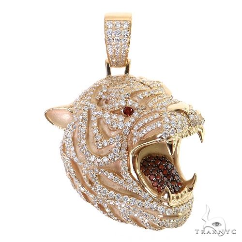 Tiger Head Diamond Pendant 68808