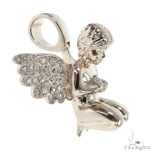 .925 Silver Praying Angel Diamond Pendant 68832