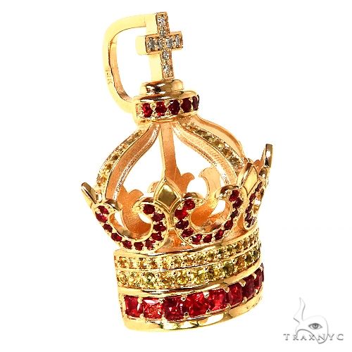 Sapphire Diamond Crown Pendant 68841