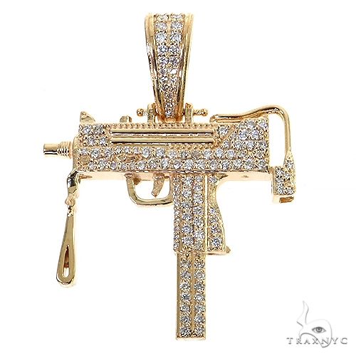 Uzi submachine Gun Diamond Pendant 68881