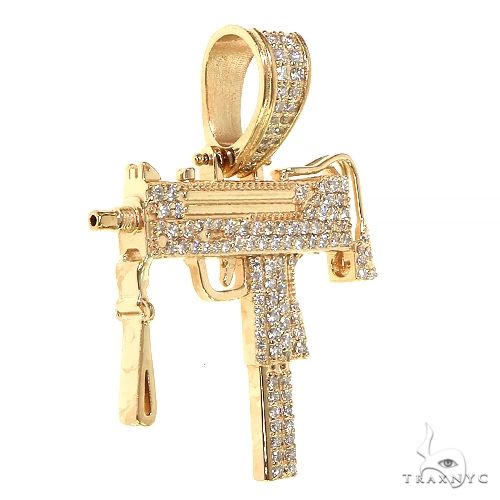 Uzi submachine Gun Diamond Pendant 68881