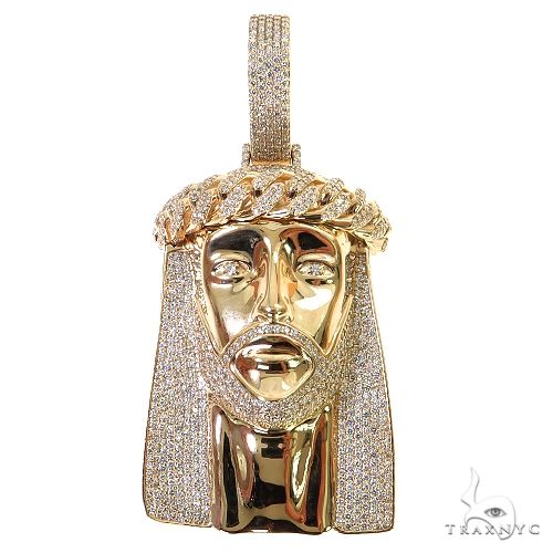 Large Size Jesus Diamond Pendant (Lab) 68908