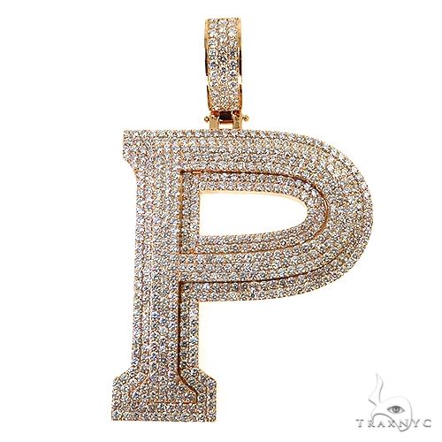 Large Size Diamond Initial Pendant 68919