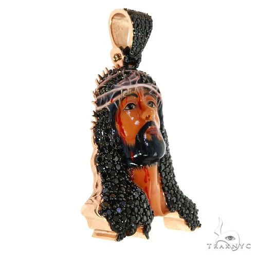 Black Passion Diamond Jesus Pendant - Large 68956