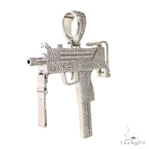 Uzi submachine Gun Diamond Pendant 69001