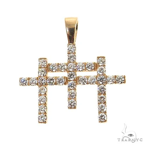 TraxNYC Triple Cross Diamond Pendant -Small 69017