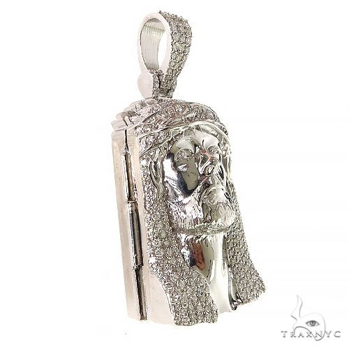 Small Walking on Water Diamond Jesus Pendant .925 Silver 69098