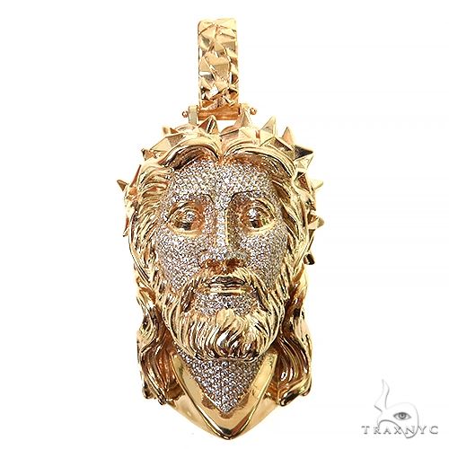 Spikes Crown Jesus Head Diamond Pendant 69120