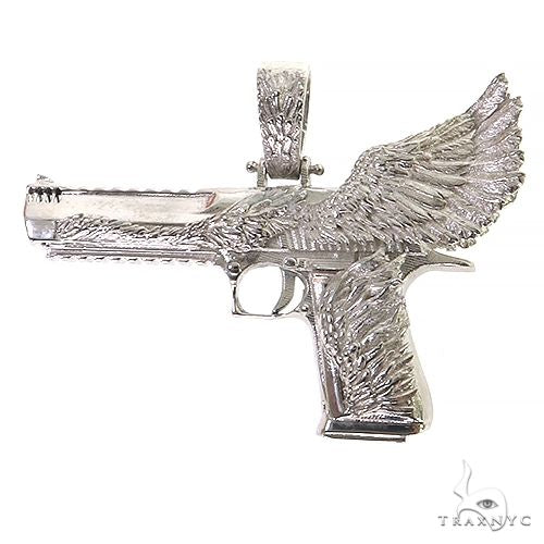 .925 Silver Desert Eagle Gun Pendant Small 69121