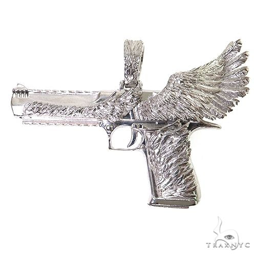 .925 Silver Desert Eagle Gun Pendant Large 69153