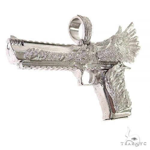 .925 Silver Desert Eagle Gun Pendant Large 69153