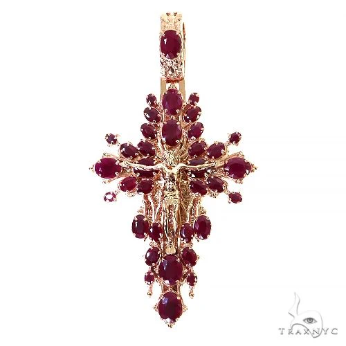 Sovereign's Halo Ruby Cross pendant  69182