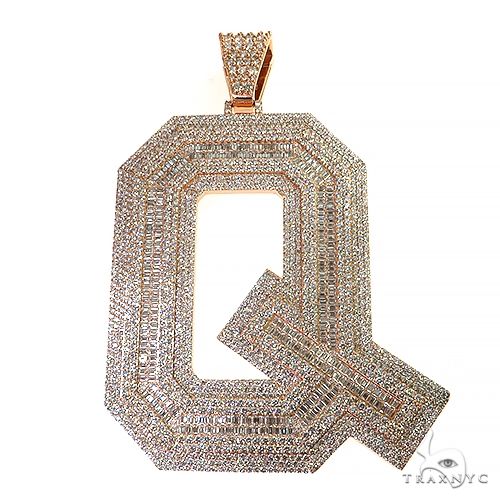 Emerald Diamond Initial Pendant -XXL- Lab 69327