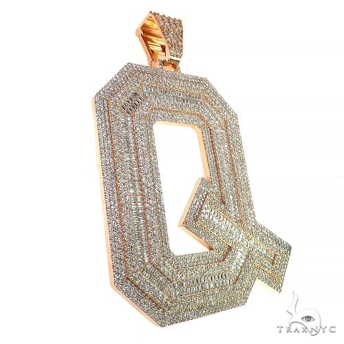 Emerald Diamond Initial Pendant -XXL- Lab 69327