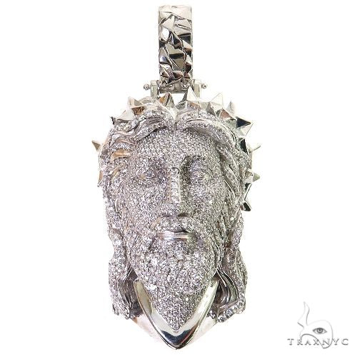 Spikes Crown Jesus Head Diamond Pendant 69404