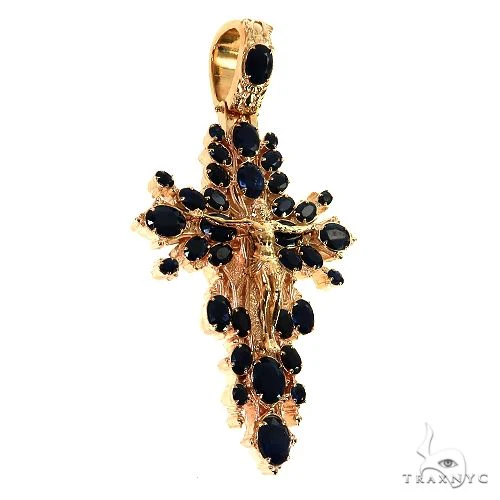 Sovereign's Halo Sapphire Cross pendant 69405