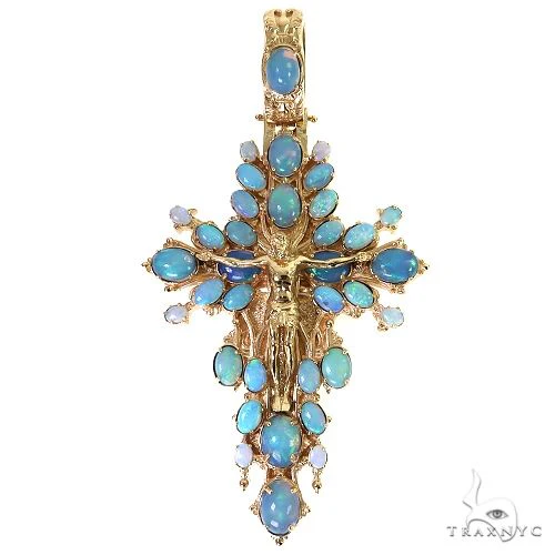 Sovereign's Halo Opal Cross pendant 69449