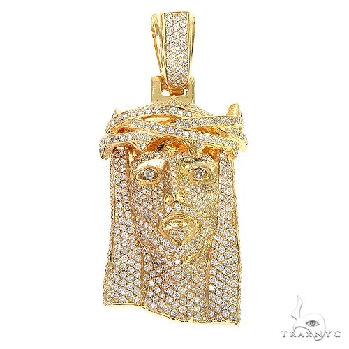 Medium 14K Gold Diamond Jesus Pendant (Lab) 69463