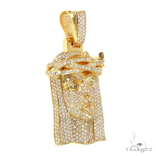 Medium 14K Gold Diamond Jesus Pendant (Lab) 69463