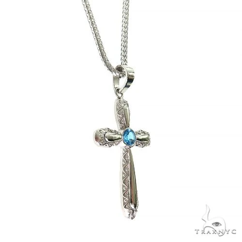 Aqua Aura Sacred Cross Pendant Set 69684
