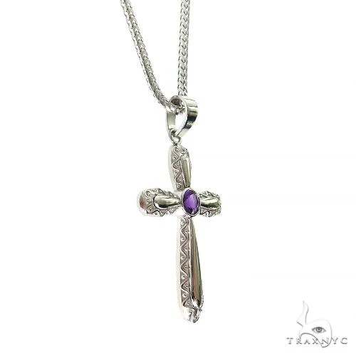 Amethyst Sanctity Cross Pendant Set 69682