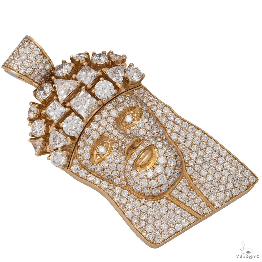 14K Yellow Gold Jesus Diamond Pendant 7.74 CT 69754