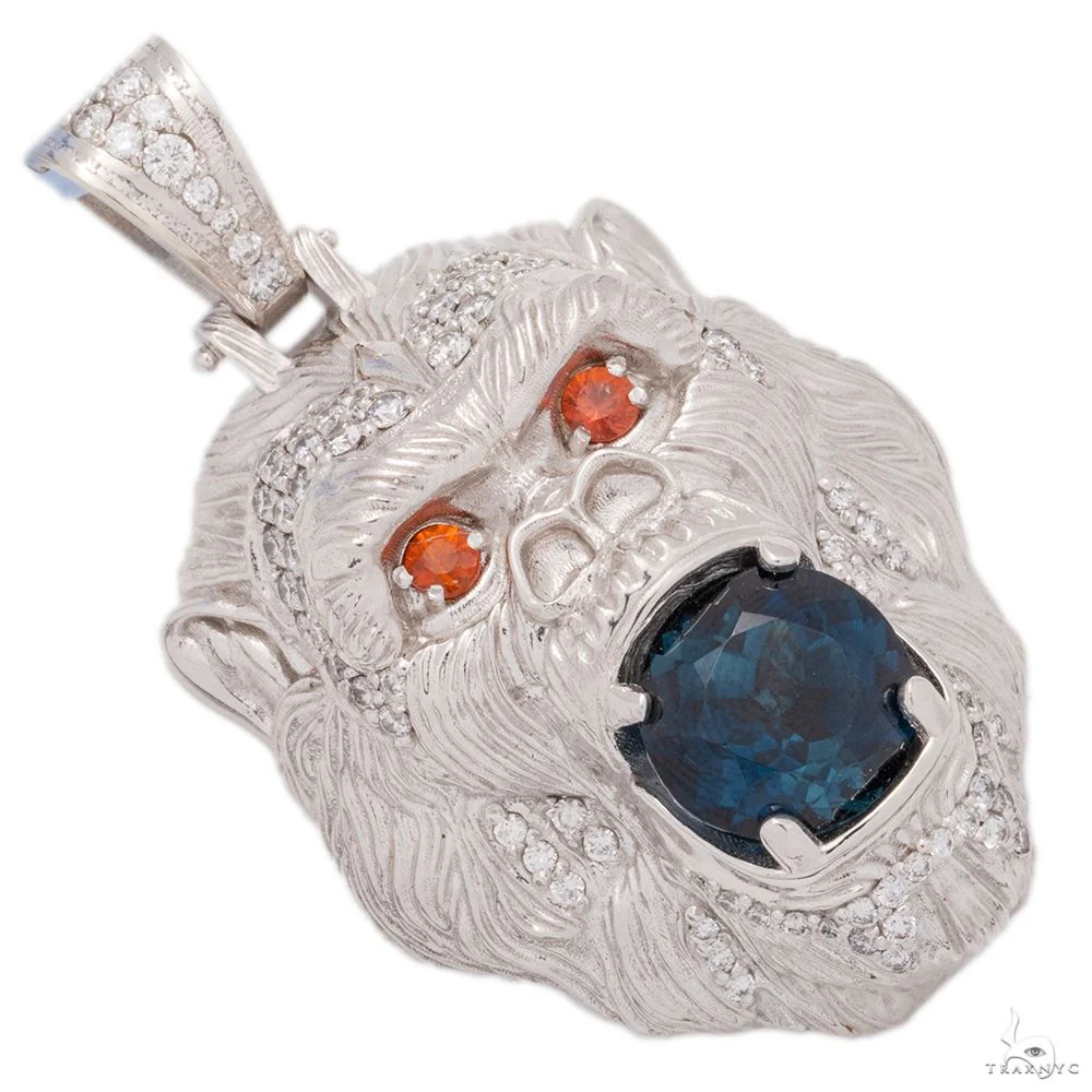 14K Gold Gorilla Diamond w/ Saphire Pendant 69755