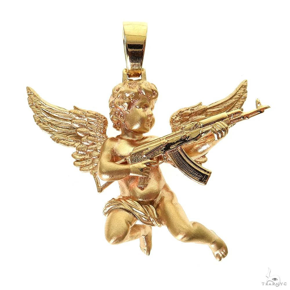 Baby Angel With Ak Gun Pendant 69870