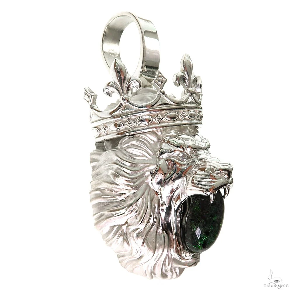 .925 Silver Opal Lion Pendant 69894
