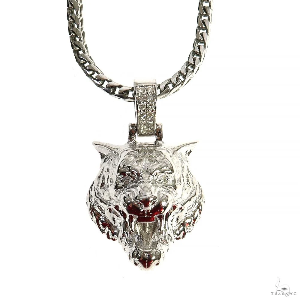 Small Tiger Head Pendant Set .925 Silver 70059
