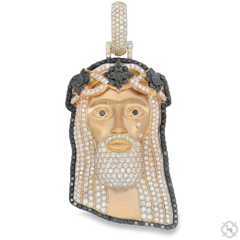 TraxNYC Crowned Jesus Pendant  -Medium 70171