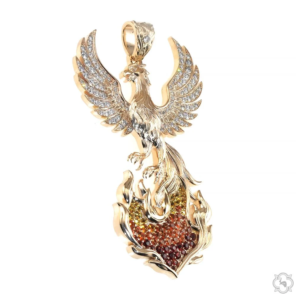 The Phoenix Bird Of Burning Flames Pendant 70535