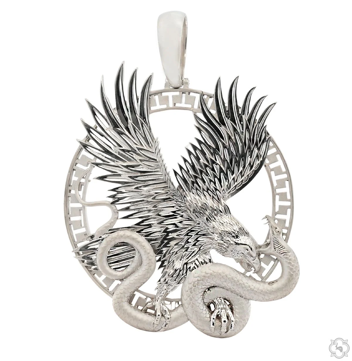 Predator Triumph Eagle Over the Serpent Pendant .999 Silver 70746